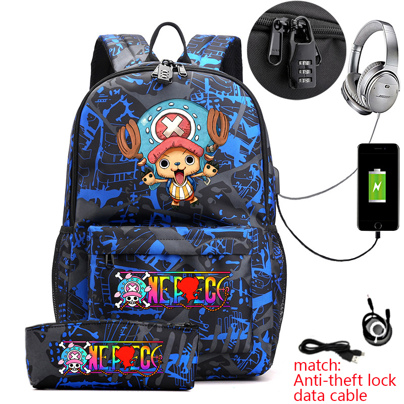 School Backpack Teen - One Piece Tony Chopper Print Anti