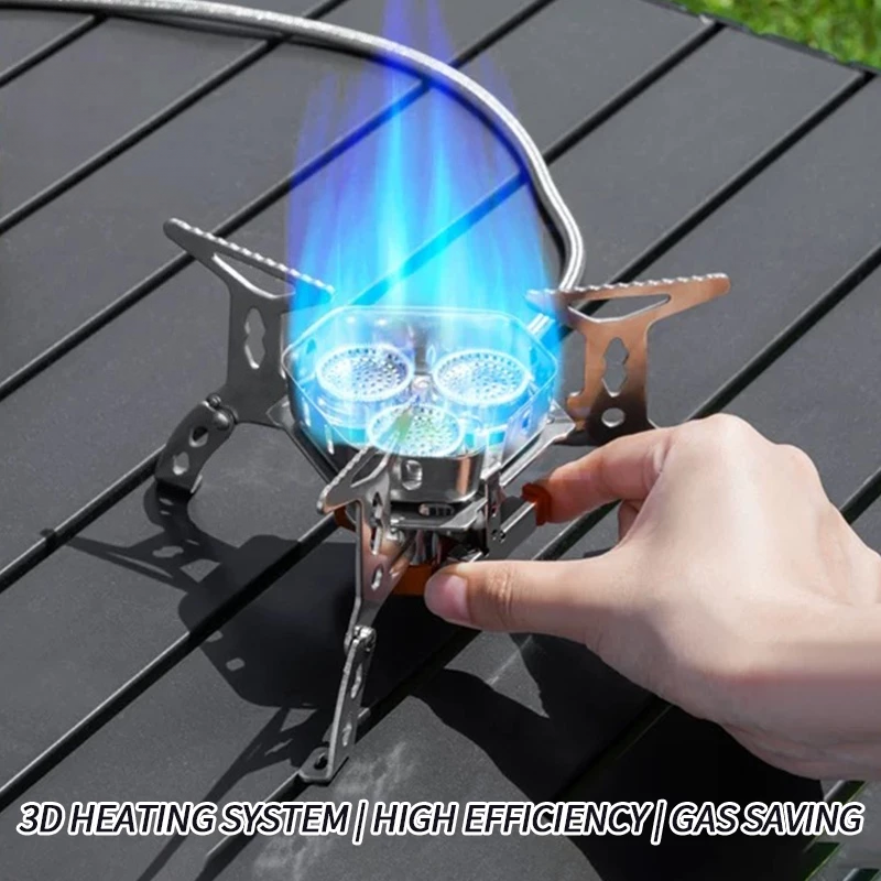 Foldable Backpack Small - Three-Head Gas Stove Portable Camping, Travel