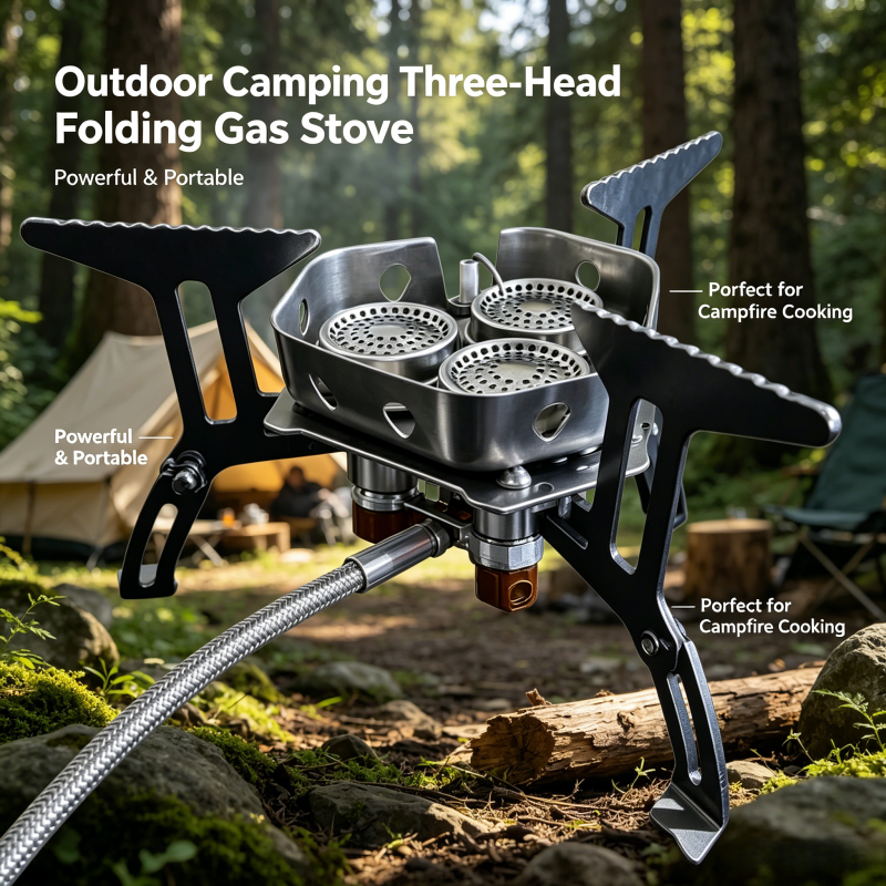 Foldable Backpack Small - Portable 3-Burner Gas Stove, Foldable Like