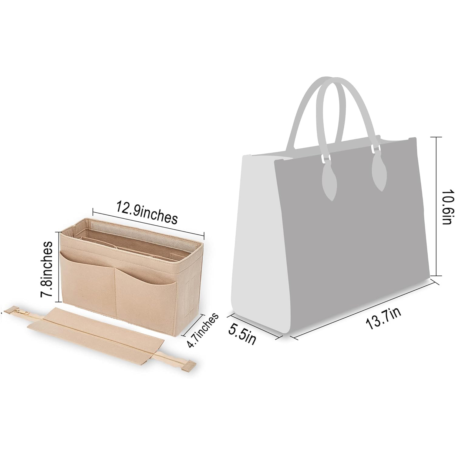 Felt Purse Organizer Insert On - огляд і ціна Backpack Insert Organizer
