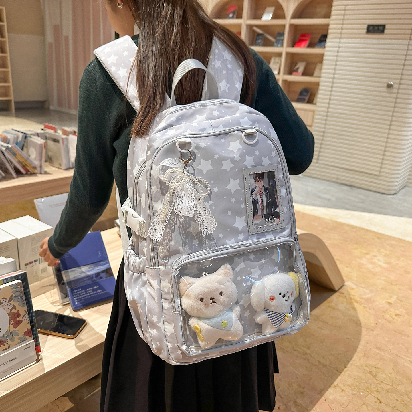 Women's Star Print Backpack Cl - огляд і ціна Canvas Backpack Casual
