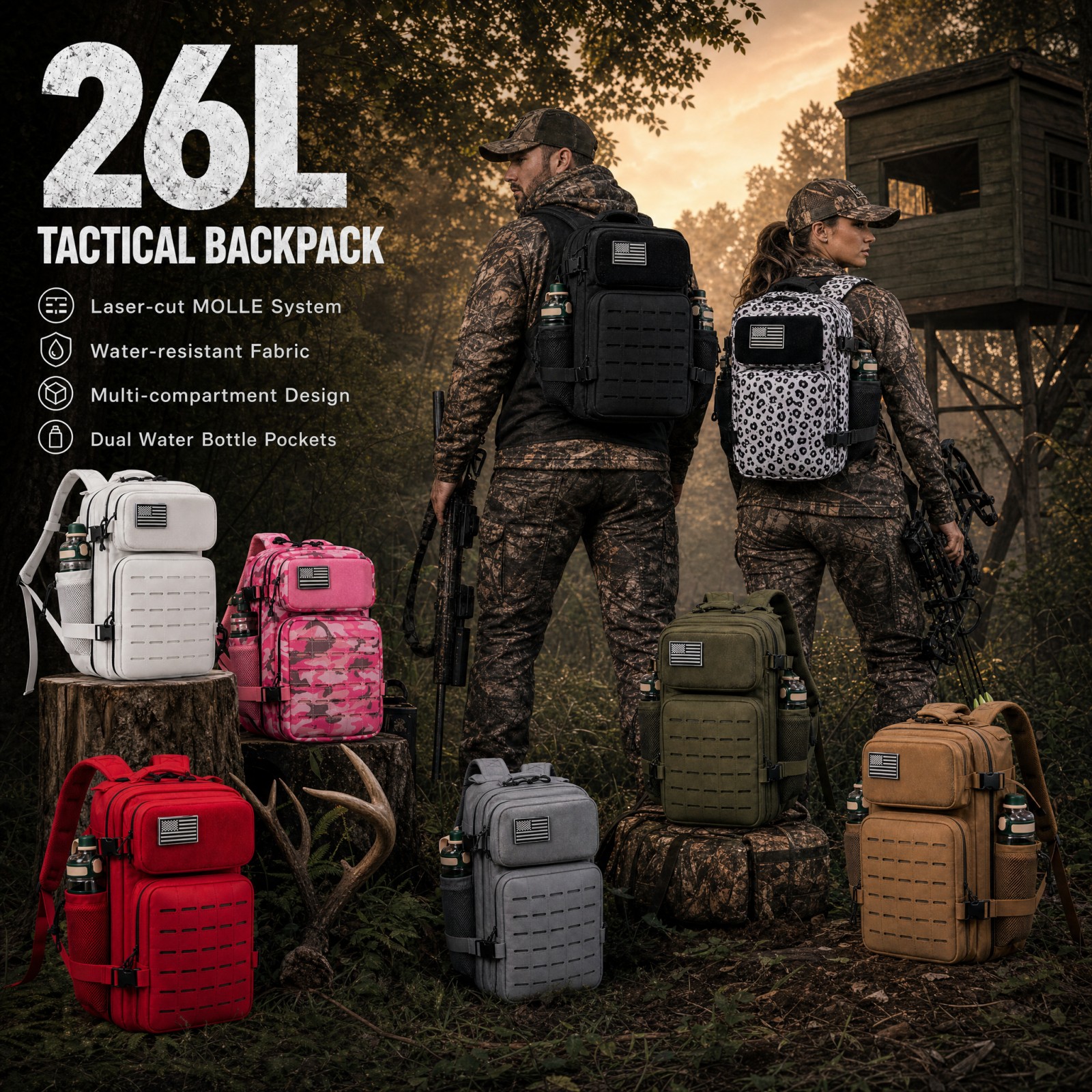 26L Tactical Hunting Backpack  - огляд і ціна Rucksack Military Style