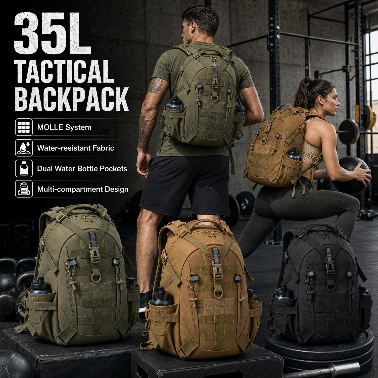 35L Tactical Gym Backpack for  - огляд і ціна Rucksack Military Style