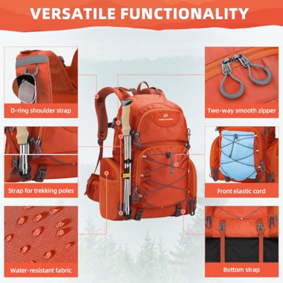 Hiking Backpack, 40L Waterproo - огляд і ціна Rain Cover Backpack