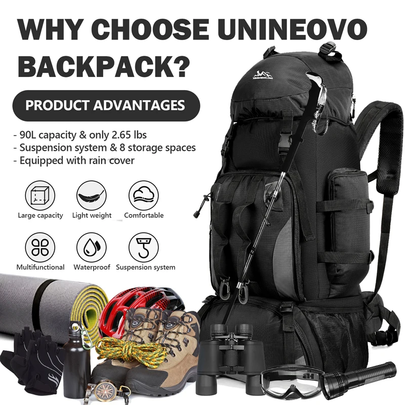 Large 90L Travel Backpack Mili - огляд і ціна Rucksack Military Style
