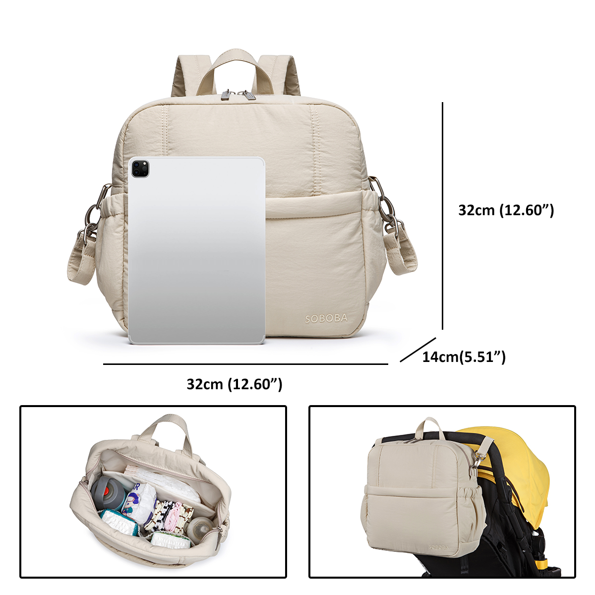 Soboba Large Capacity Diaper B - огляд і ціна Backpack Diaper Bag