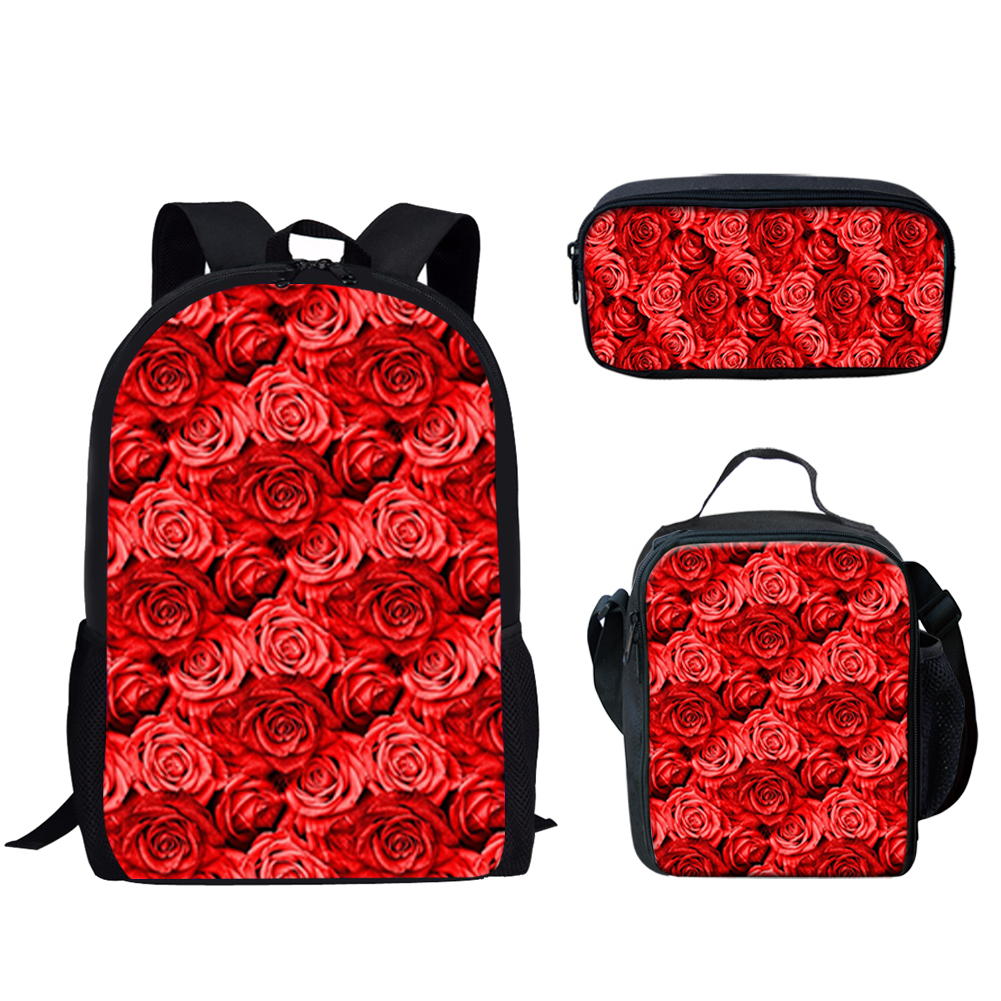 Gothic Red Rose Design Print 3 - огляд і ціна School Backpack Teen