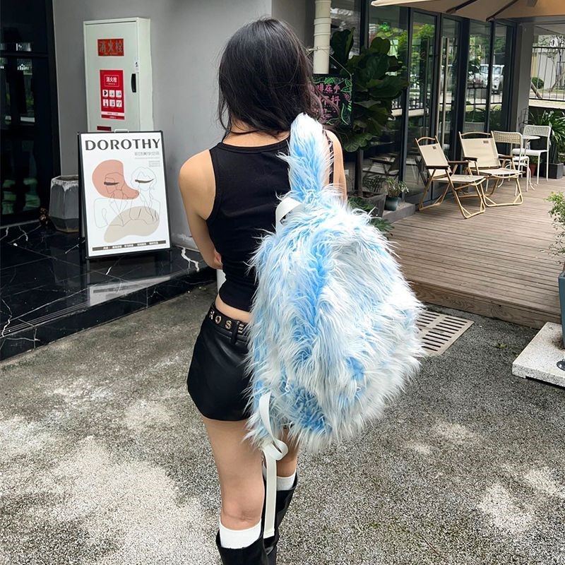 JIAERDI Ice Blue Long Plush Ba - огляд і ціна Fashion Backpack Women