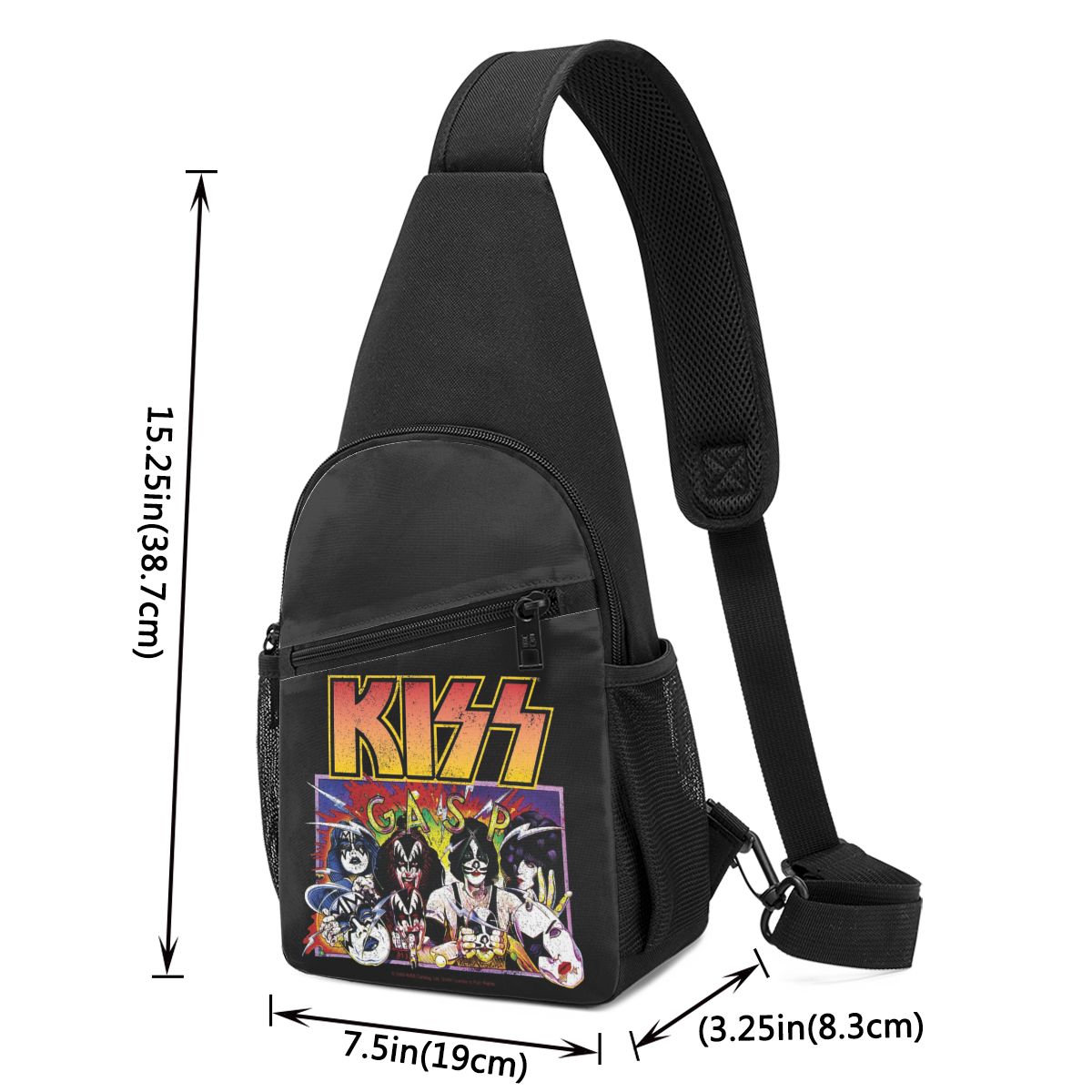 Rock Roll Band Kiss Cat Chest  - огляд і ціна Sling Backpack Shoulder