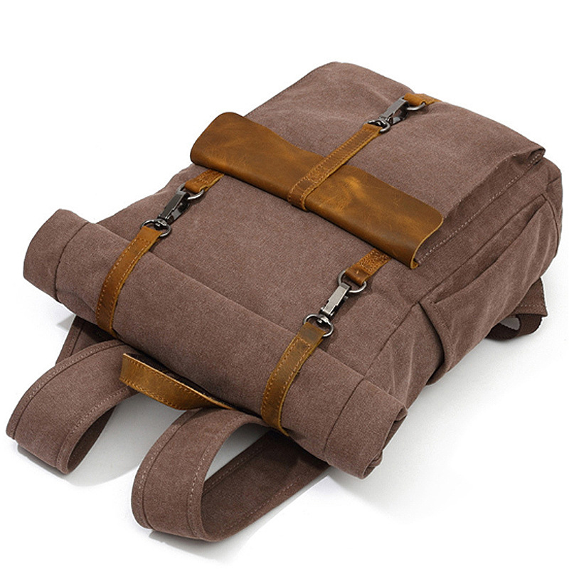 Retro Rolltop Rucksack Canvas  - огляд і ціна Leather Backpack Vintage