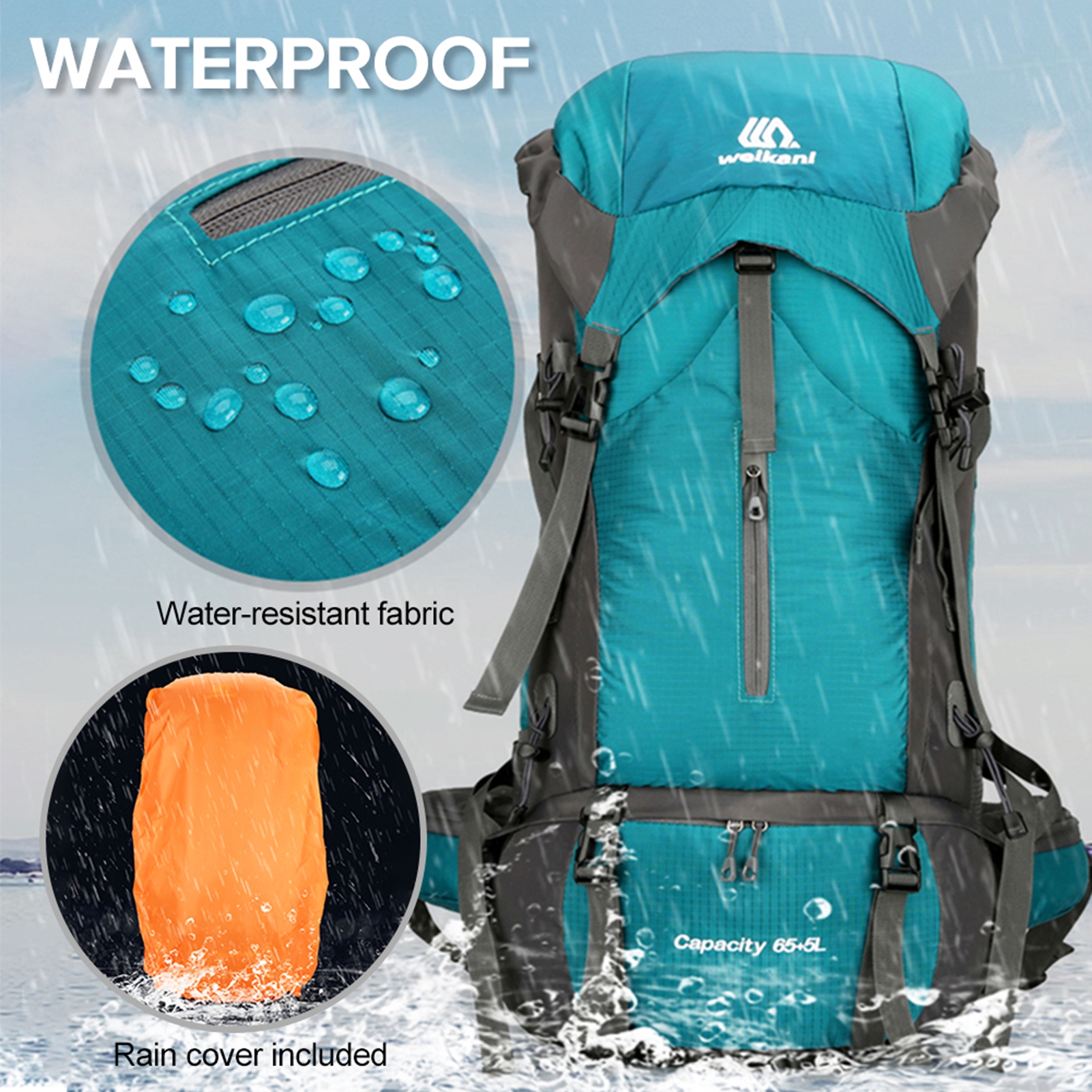 70L Extra Large Backpack for 3 - огляд і ціна Rain Cover Backpack