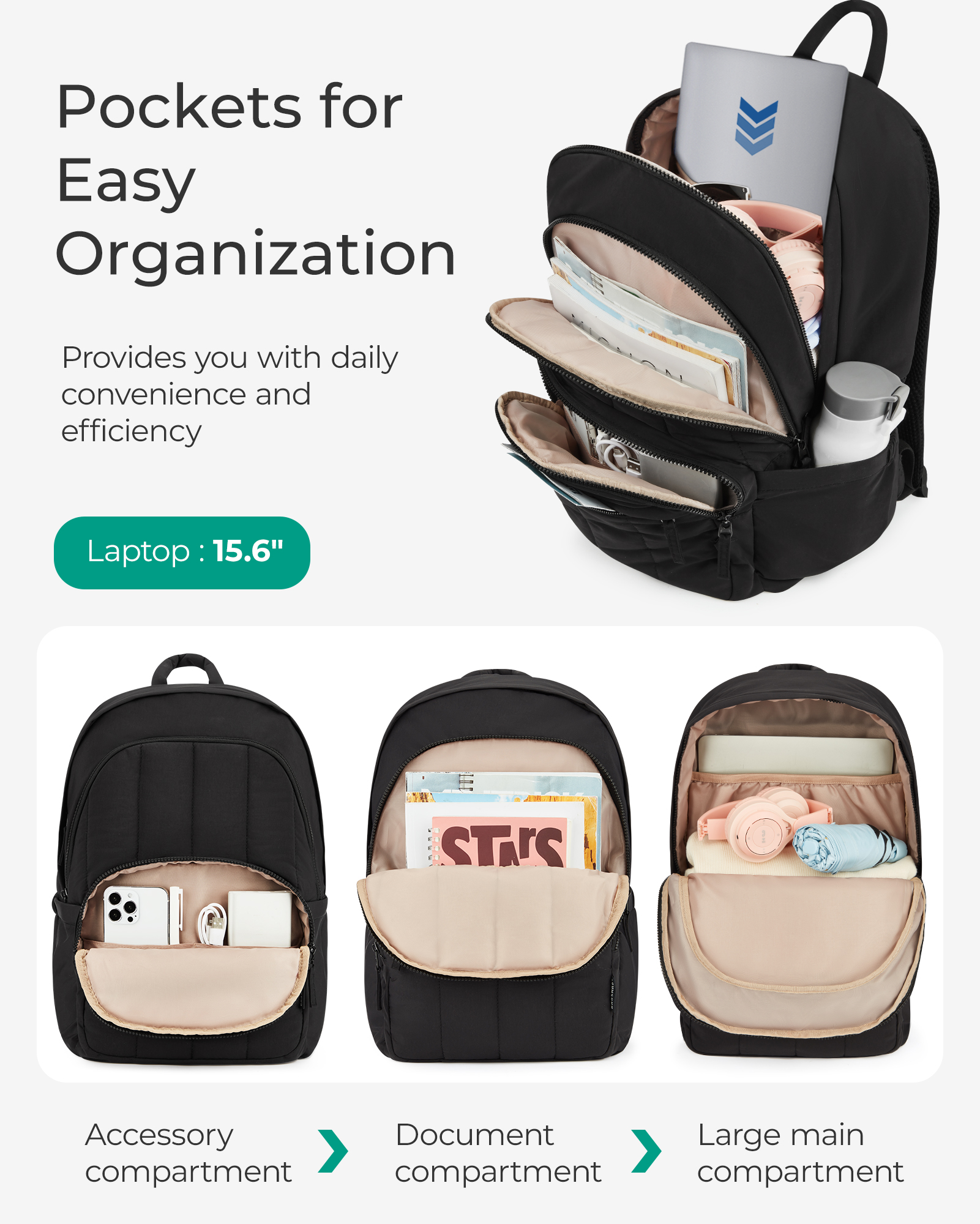 BAGSMAT Quilted College School - огляд і ціна Laptop Backpack 15.6
