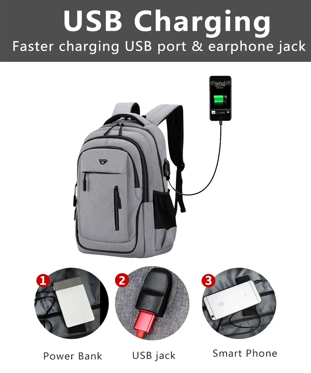 Large Capacity Backpack Men La - огляд і ціна Laptop Backpack 15.6